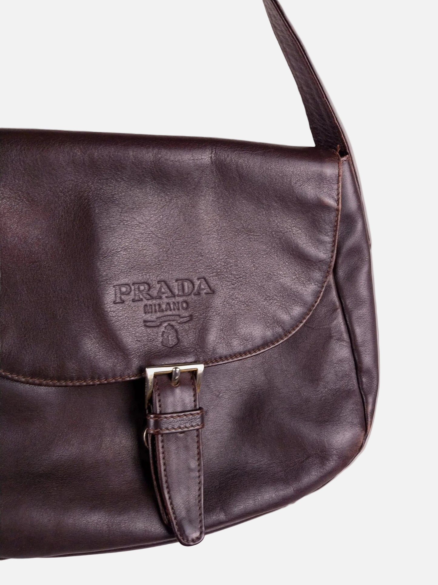 Borsa Prada Vintage in Pelle Testa di Moro