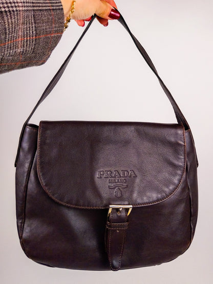 Borsa Prada Vintage in Pelle Testa di Moro