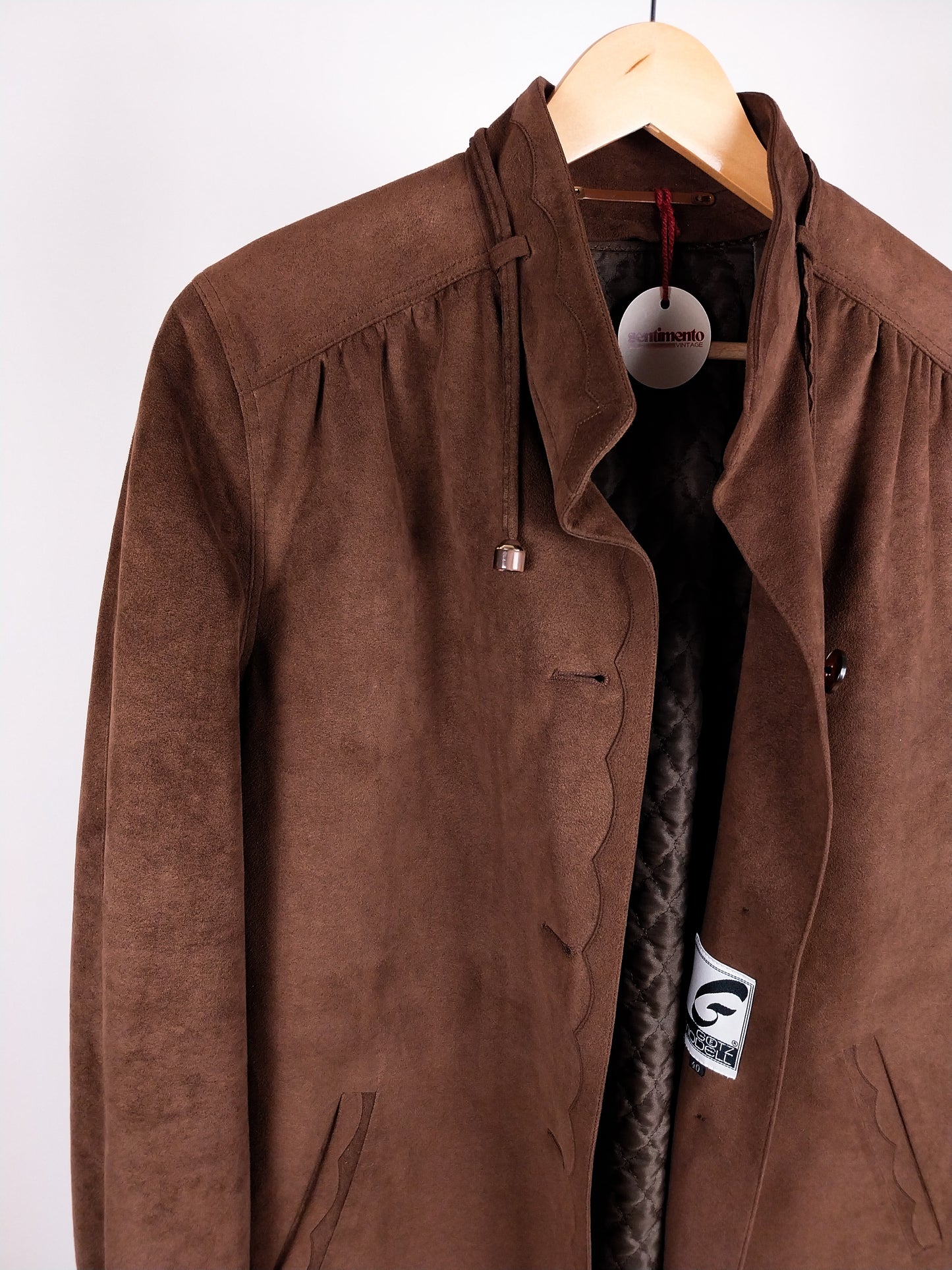 Trench vintage in Alcantara con imbottitura removibile
