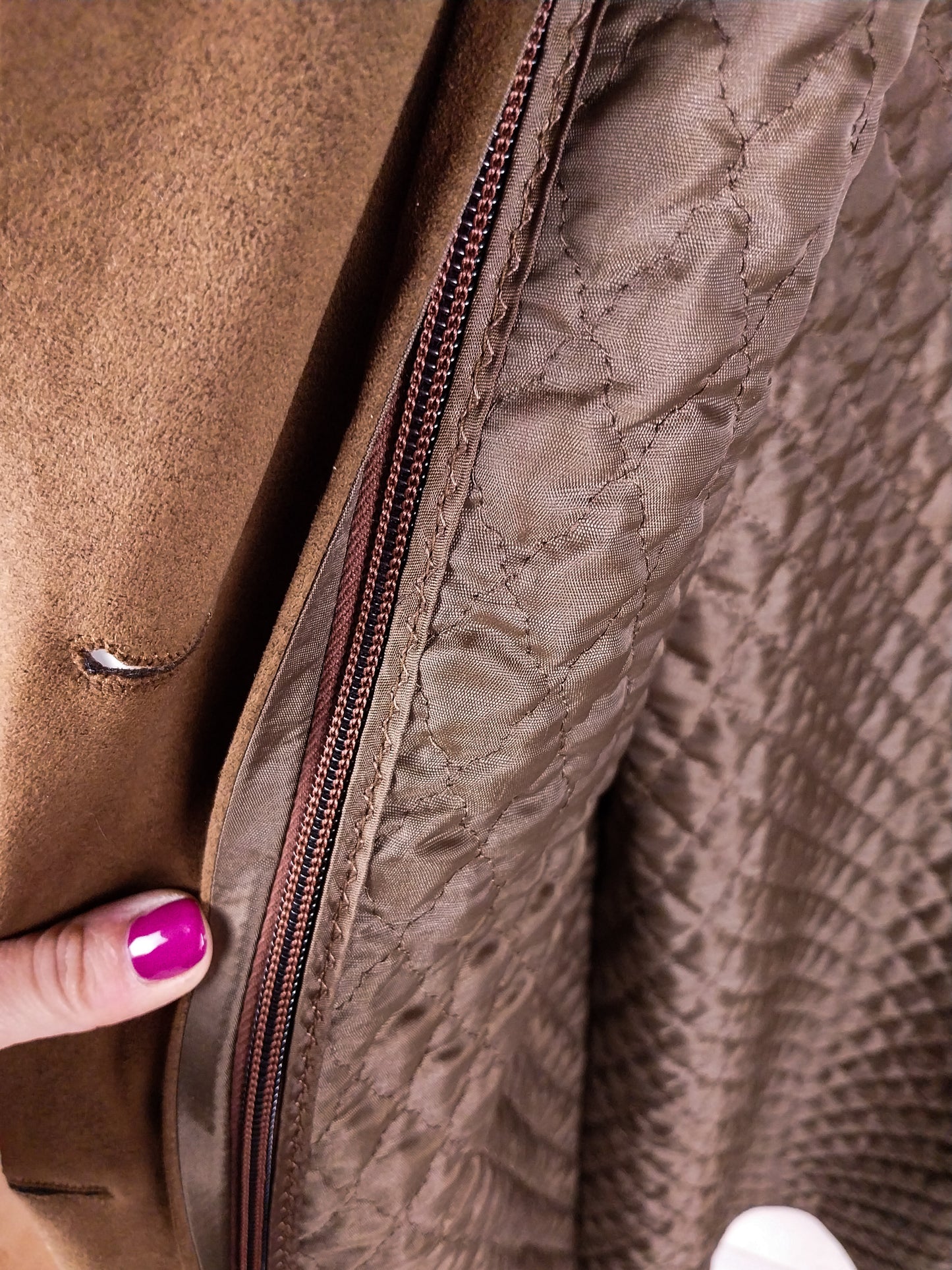Trench vintage in Alcantara con imbottitura removibile