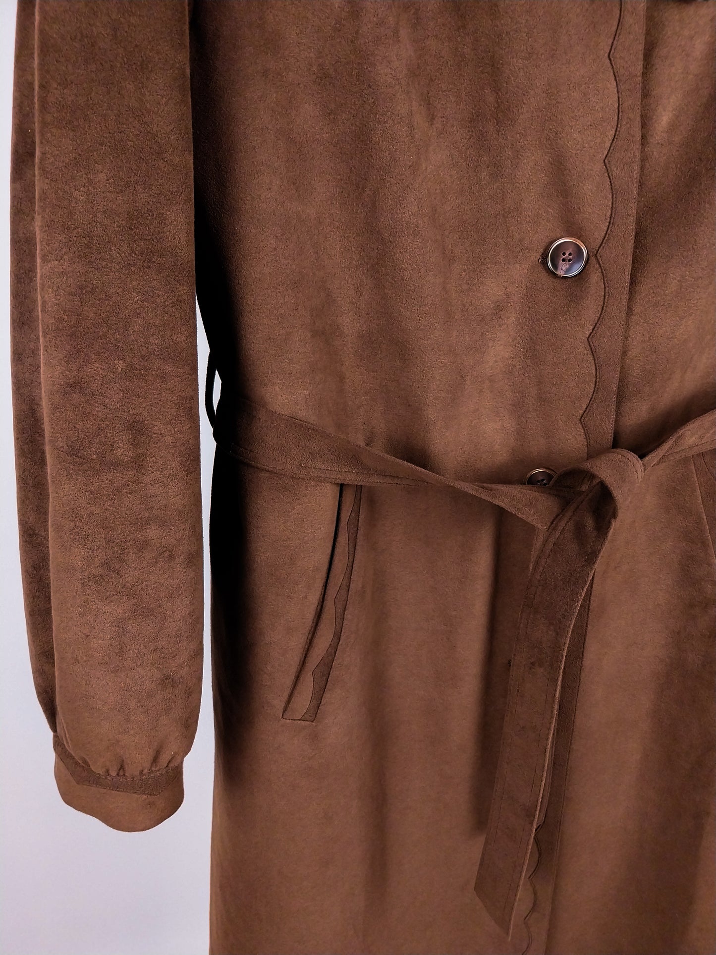 Trench vintage in Alcantara con imbottitura removibile
