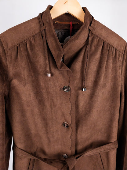Trench vintage in Alcantara con imbottitura removibile
