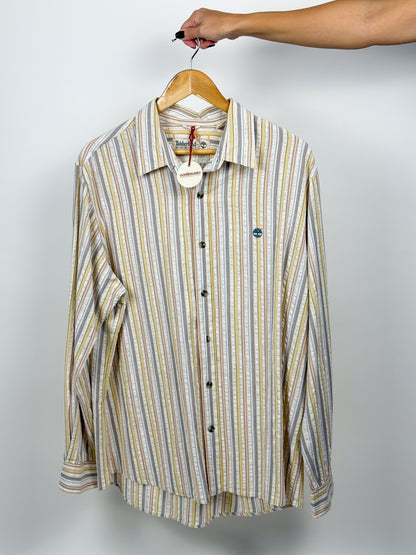 Camicia Vintage Cotone Timberland Uomo - Righe Beige Gialle