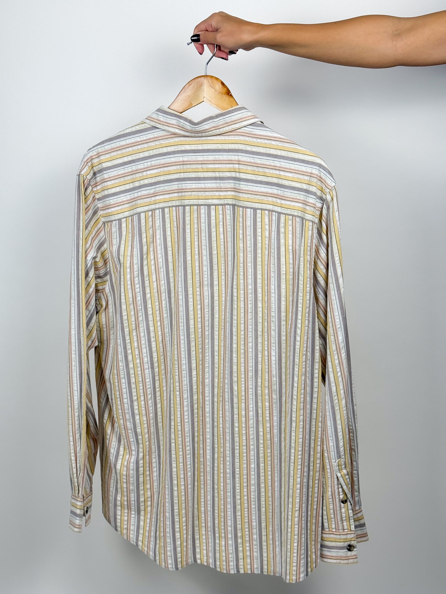 Camicia Vintage Cotone Timberland Uomo - Righe Beige Gialle