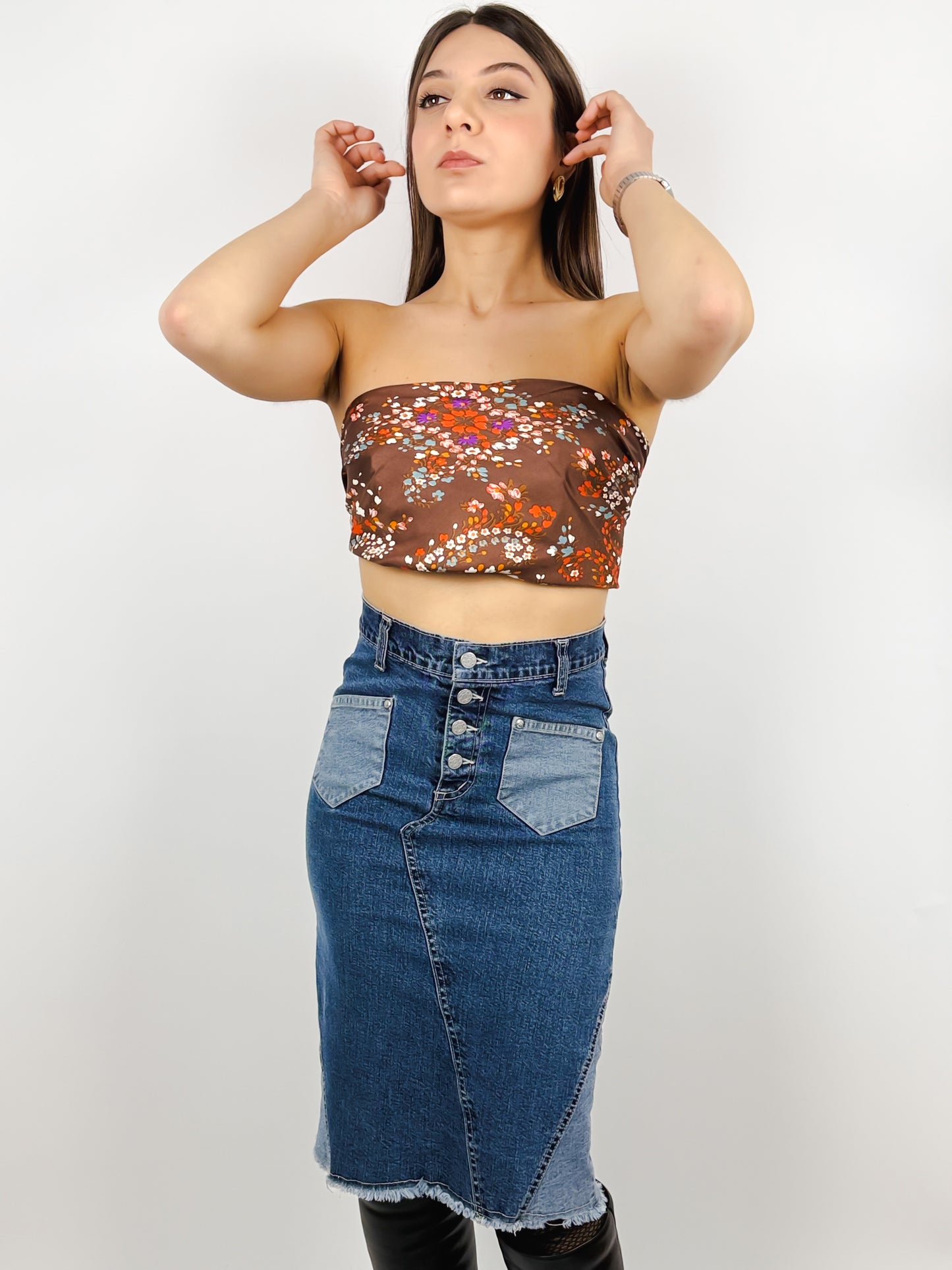 DENIM SKIRT WITH POCKETS