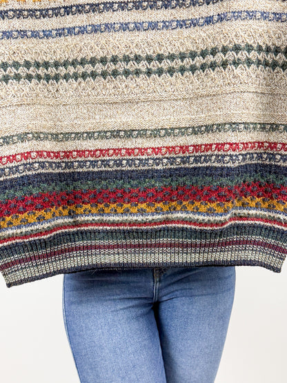 Maglione Lana Vintage Anni '90 Righe Unisex - Made in Italy