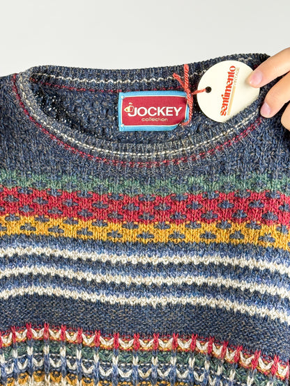 Maglione Lana Vintage Anni '90 Righe Unisex - Made in Italy