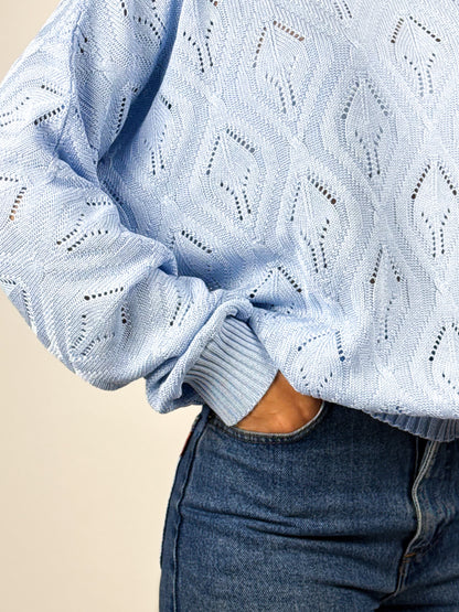 Maglioncino Vintage Traforato Celeste - Made in West Germany Anni '80