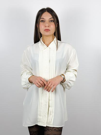 CREAM SHIRT WITH EMBROIDERY