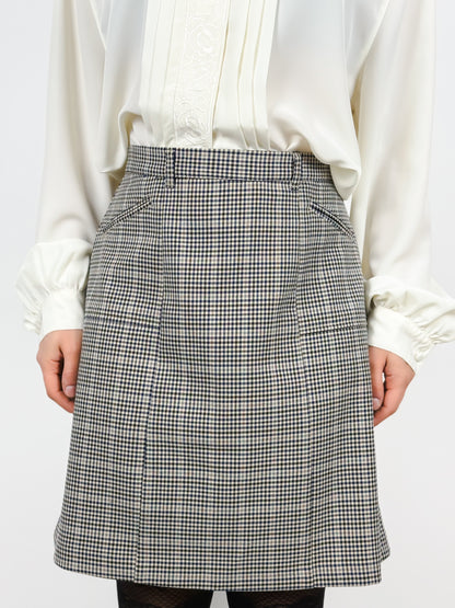 HOUNDSTOOTH CHECKED MINI SKIRT