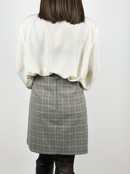 HOUNDSTOOTH CHECKED MINI SKIRT