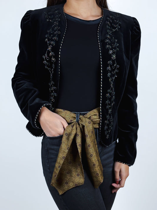 Ascot vintage in seta fantasia geometrica