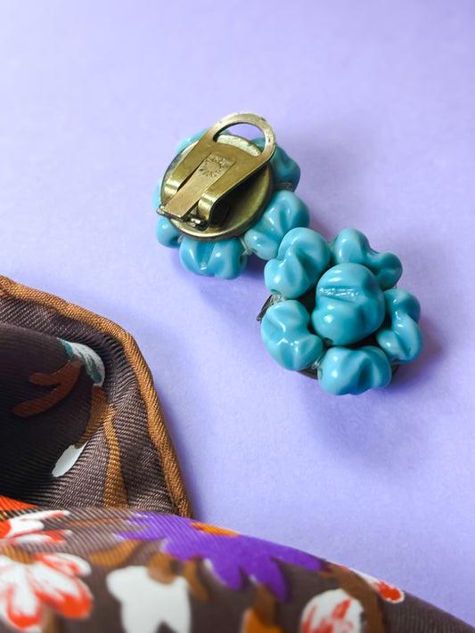 LIGHT BLUE CLIP-ON EARRINGS
