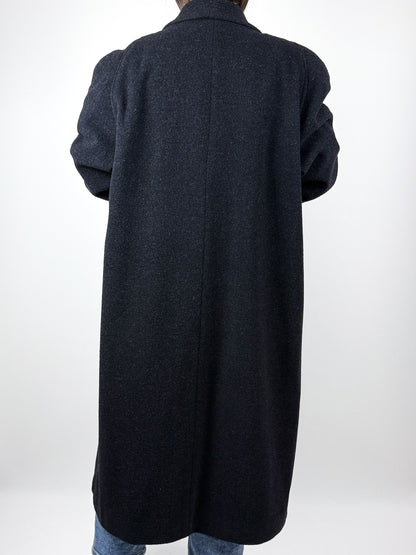 Cappotto Vintage Donna in Lana Grigio Scuro - Made in Italy