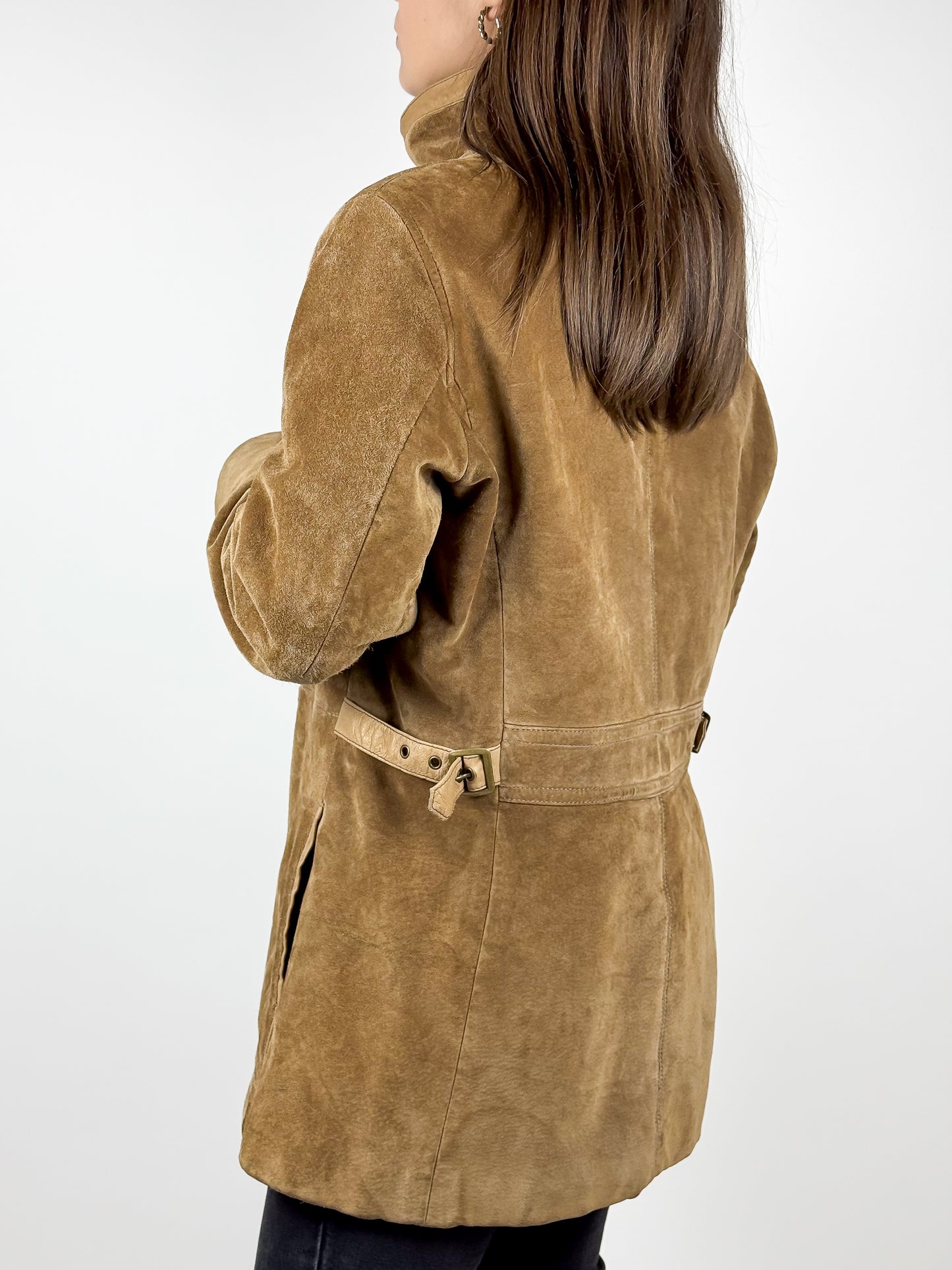 Giubbotto Vintage Pelle Scamosciata Cammello