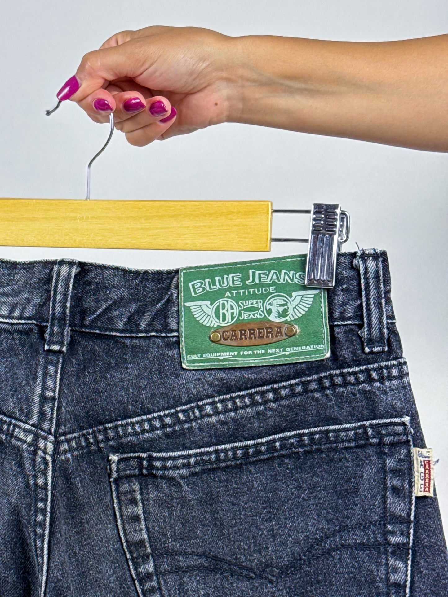 Jeans Vintage Carrera Blue Jeans Attitude Anni 90 - Denim Nero Straight Leg