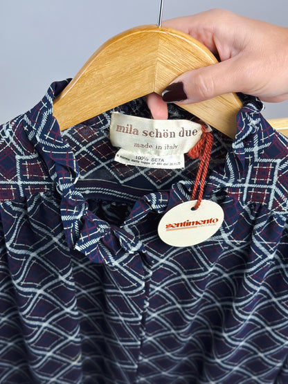 Set coordinato vintage anni ’70 in pura seta – Made in Italy