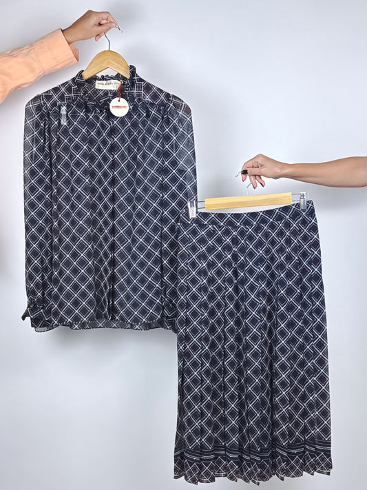 Set coordinato vintage anni ’70 in pura seta – Made in Italy