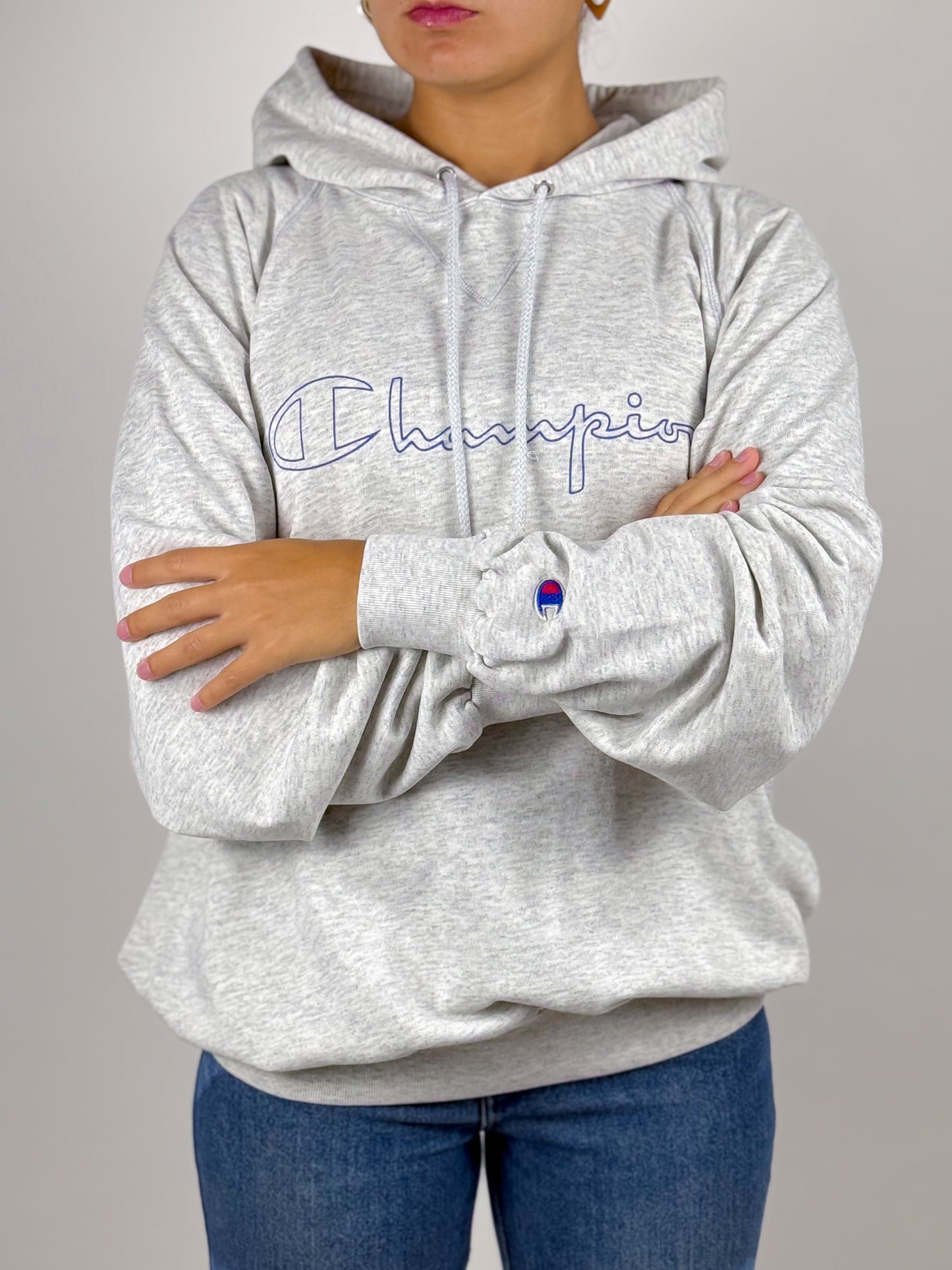 Felpa Vintage Champion Anni ’90 Grigio Chiaro