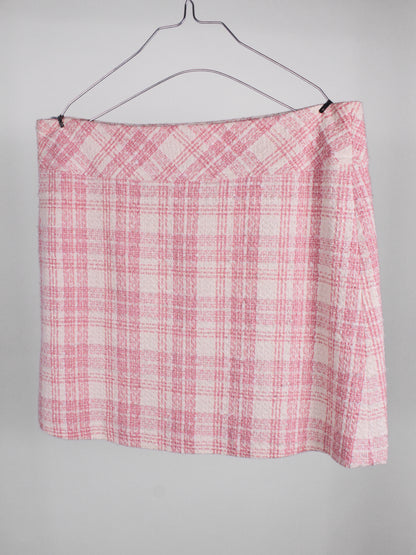 Completo Vintage Donna Y2K Rosa Check – Giacca e Minigonna IT 40