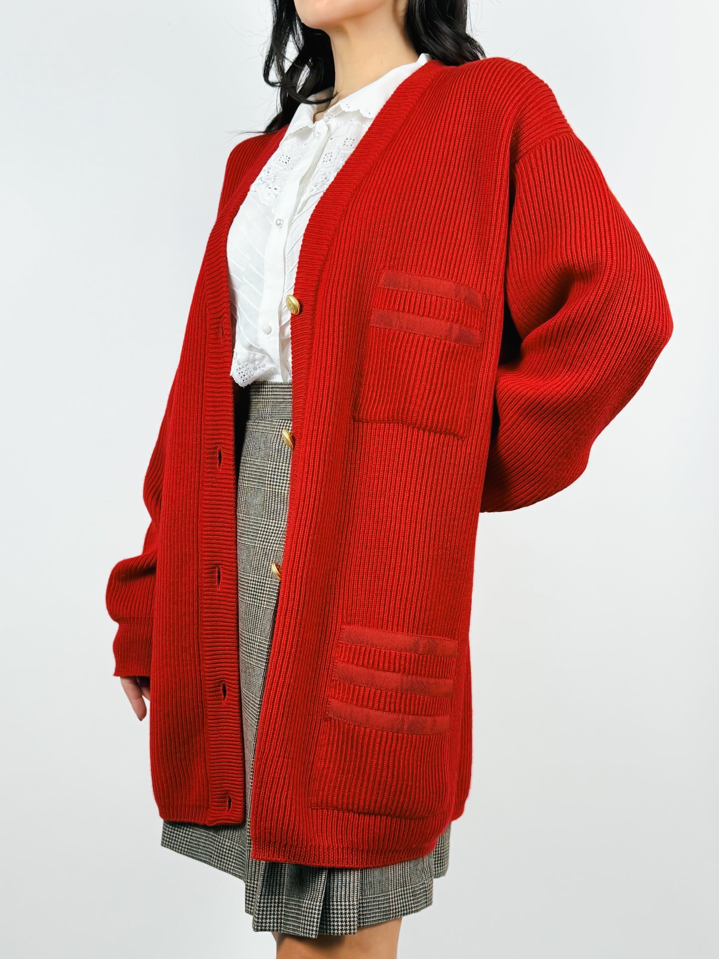 CARDIGAN ROSSO PURA LANA