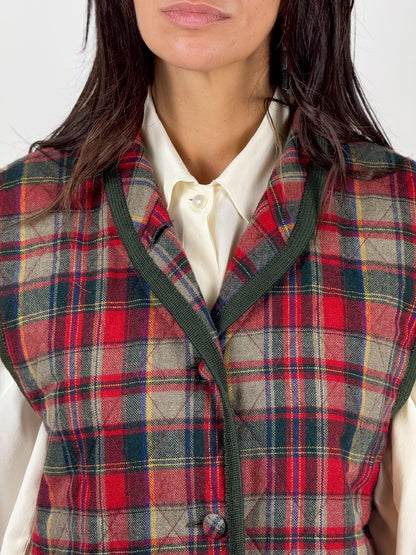 Gilet Vintage in Lana Tartan - Unisex