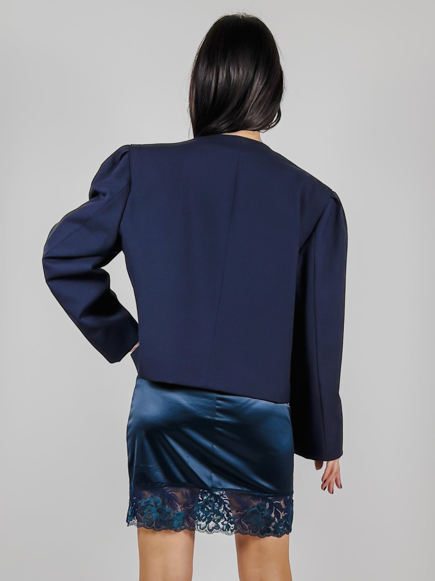 80'S BLUE CROP BLAZER