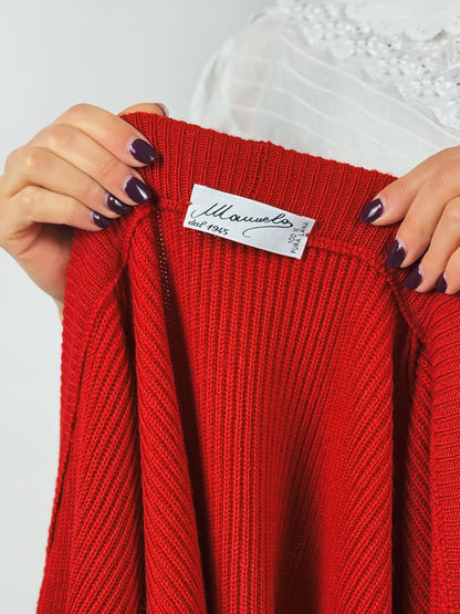 CARDIGAN ROSSO PURA LANA