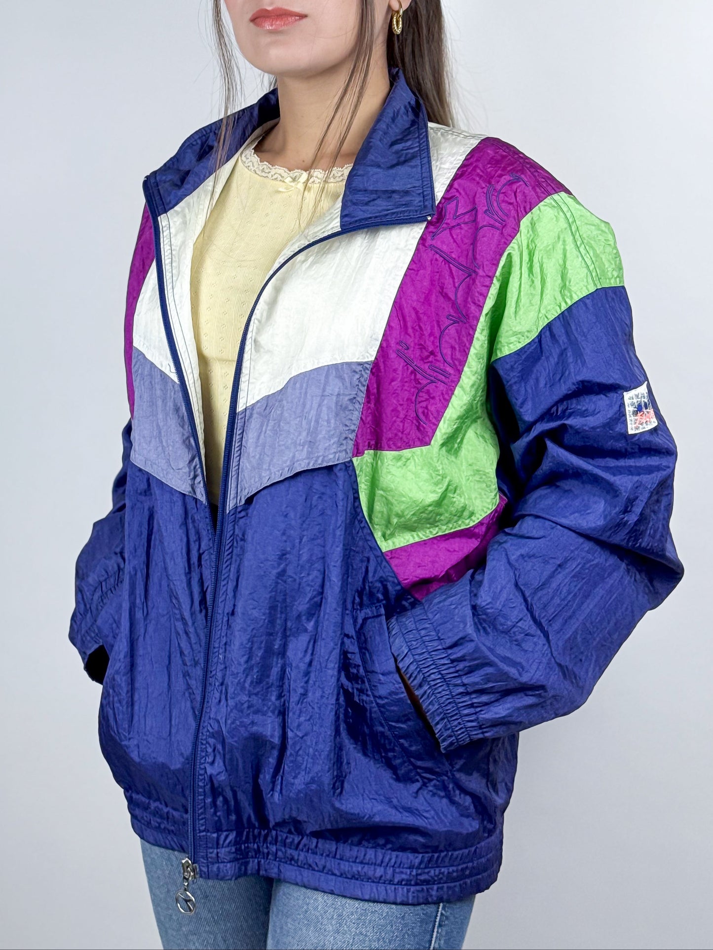 Felpa Vintage Diadora Anni 90 Viola Unisex