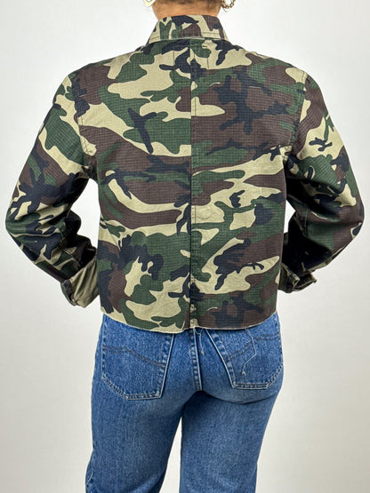 Giacca Crop Top Dickies Vintage Militare Camouflage - Taglia XS