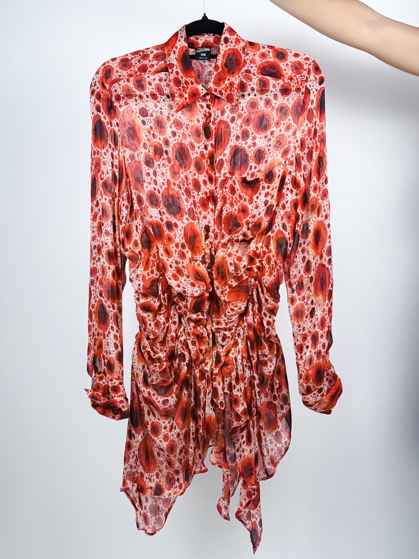 Camicia Jean Paul Gaultier Vintage Seta con Rouches - Made in Italy