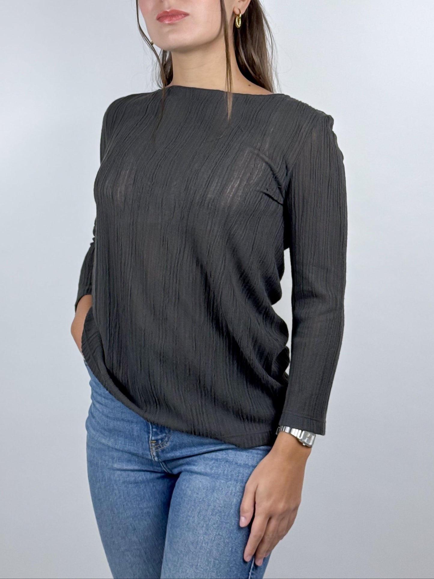 Maglia Vintage Max Mara Semitrasparente Scollo Barca Taglia S