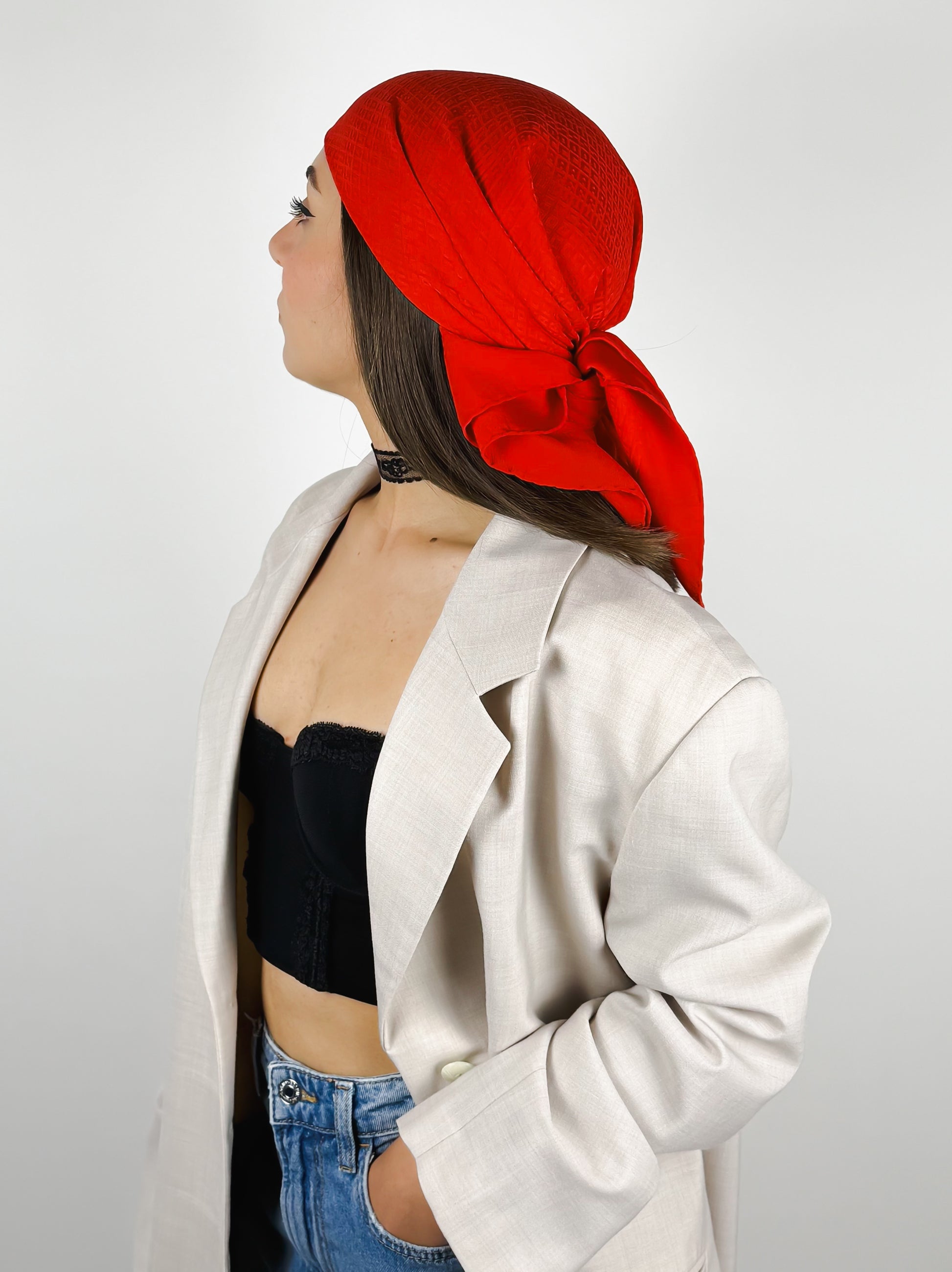 foulard rosso vintage 