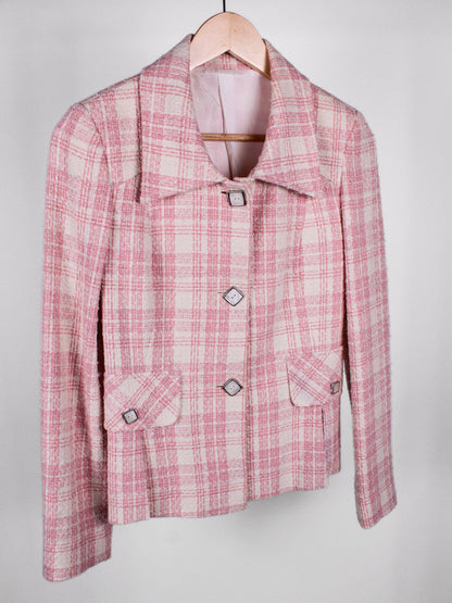 Completo Vintage Donna Y2K Rosa Check – Giacca e Minigonna IT 40