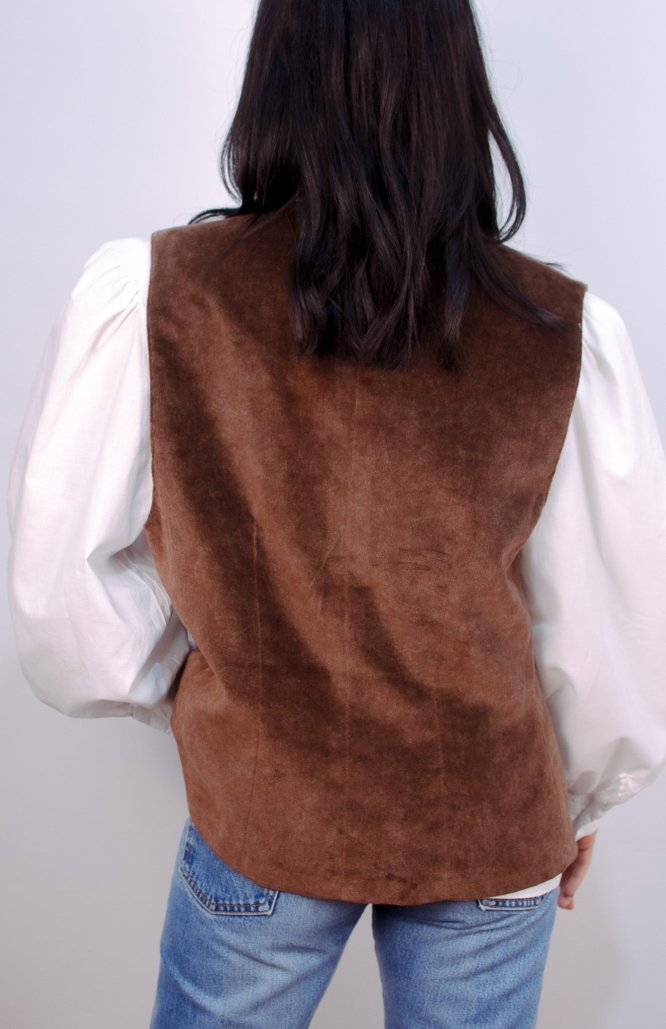GILET IN VELLUTO MARRONE