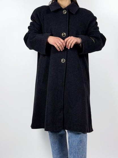 Cappotto Vintage Donna in Lana e Cashmere Grigio - Made in Italy