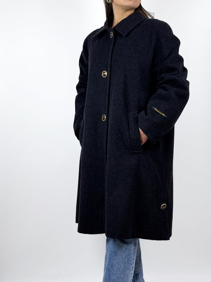 Cappotto Vintage Donna in Lana e Cashmere Grigio - Made in Italy