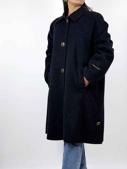 Cappotto Vintage Donna in Lana e Cashmere Grigio - Made in Italy