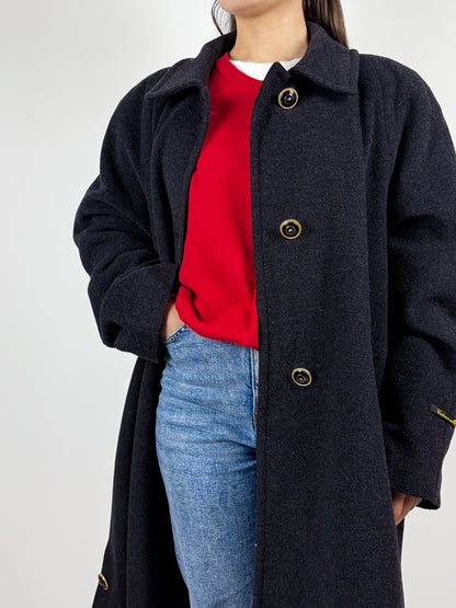Cappotto Vintage Donna in Lana e Cashmere Grigio - Made in Italy
