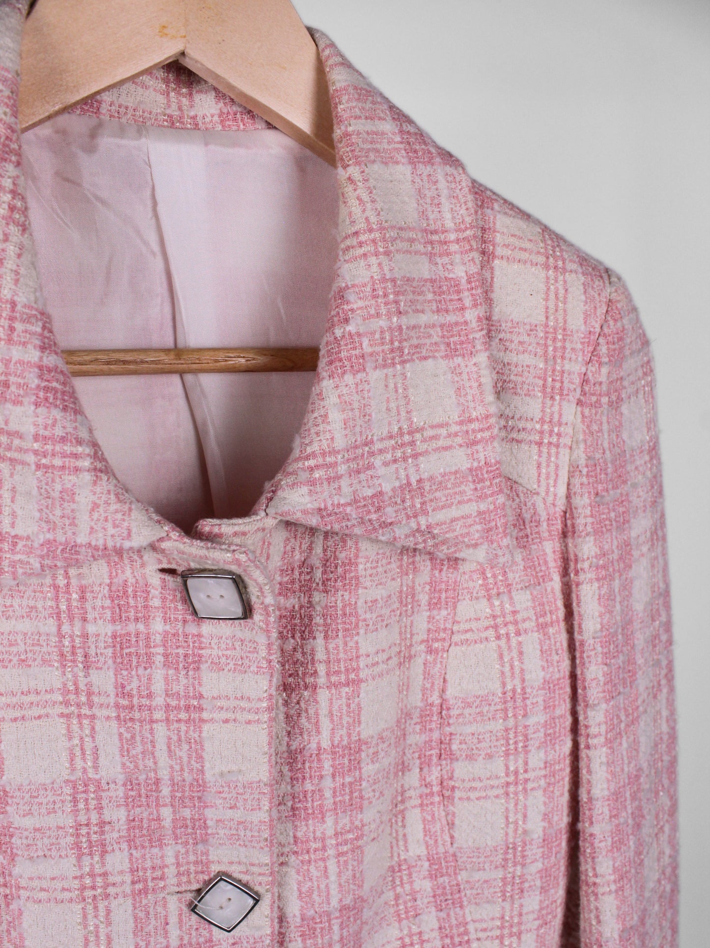 Completo Vintage Donna Y2K Rosa Check – Giacca e Minigonna IT 40