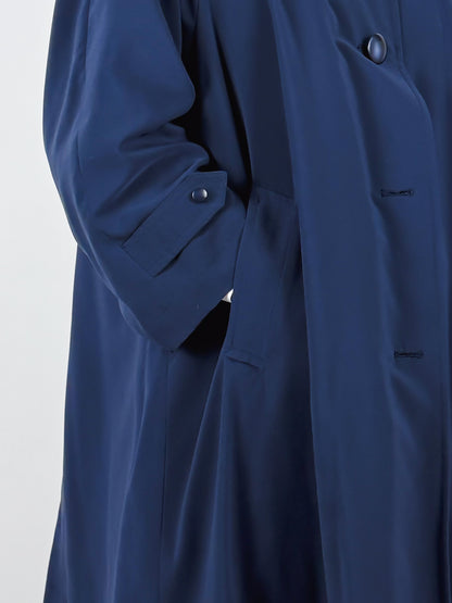 Trench Vintage Cotone Blu Manica 3/4 Interno Lana Made in Italy