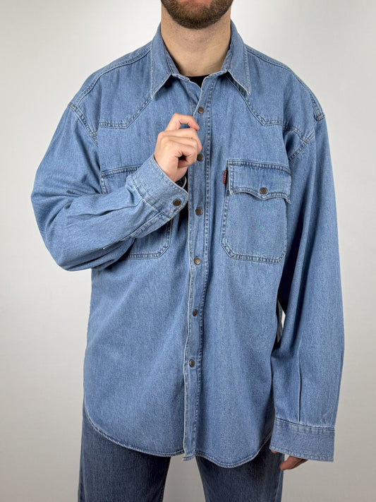 CASUCCI LIGHT WASH JEANS SHIRT