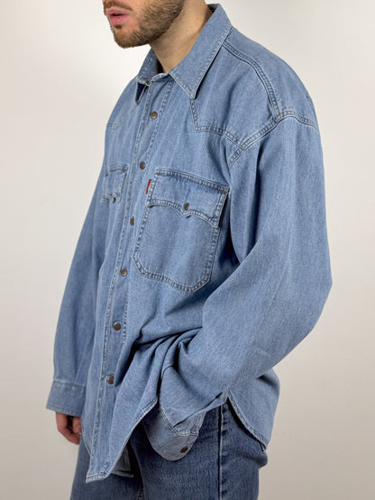 CASUCCI LIGHT WASH JEANS SHIRT