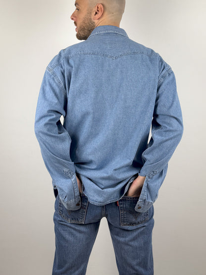 CASUCCI LIGHT WASH JEANS SHIRT