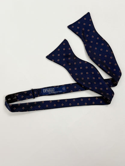 Papillon Vintage Seta Polo Ralph Lauren - Blu Fiori Rosa