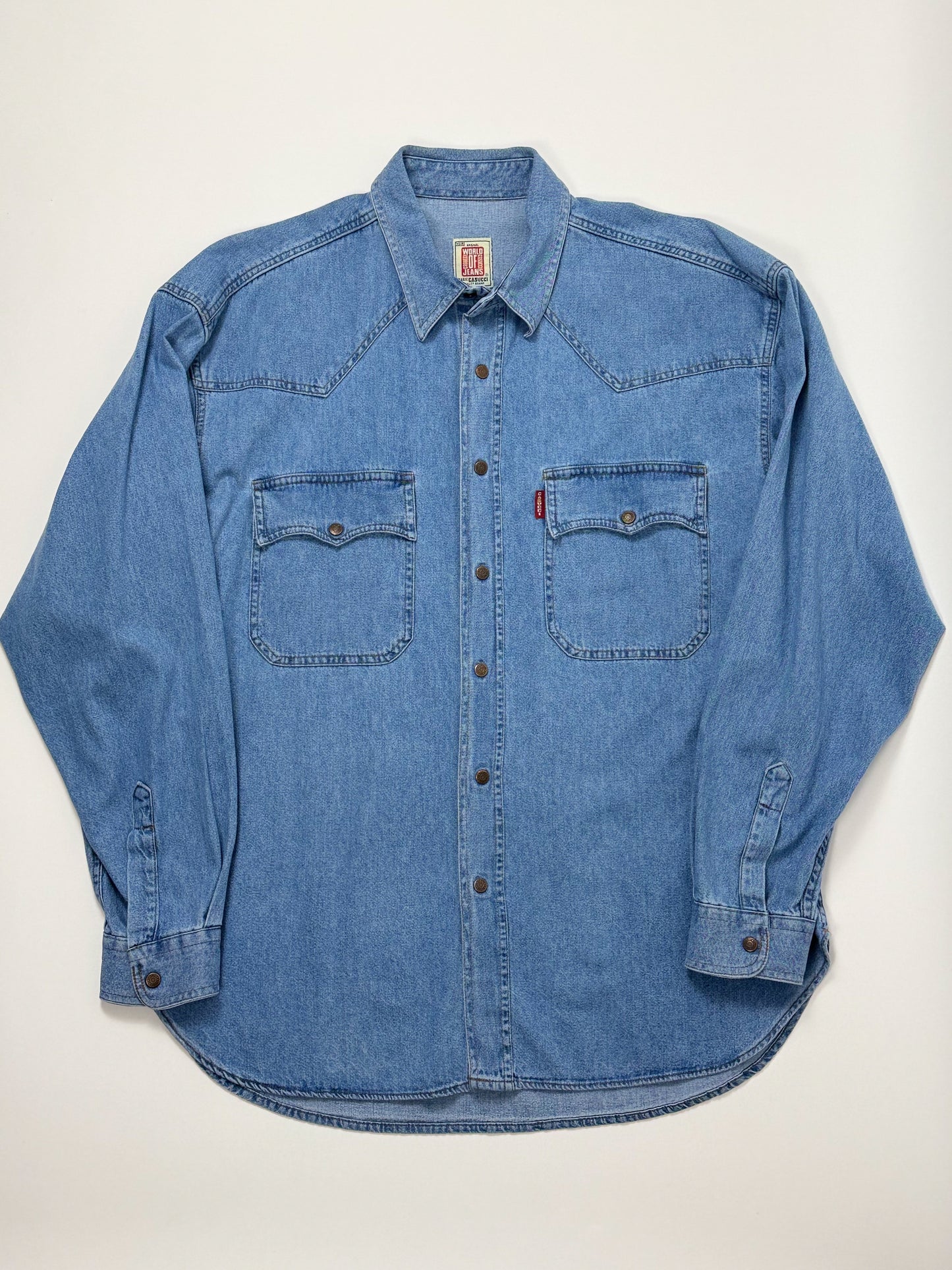 CASUCCI LIGHT WASH JEANS SHIRT