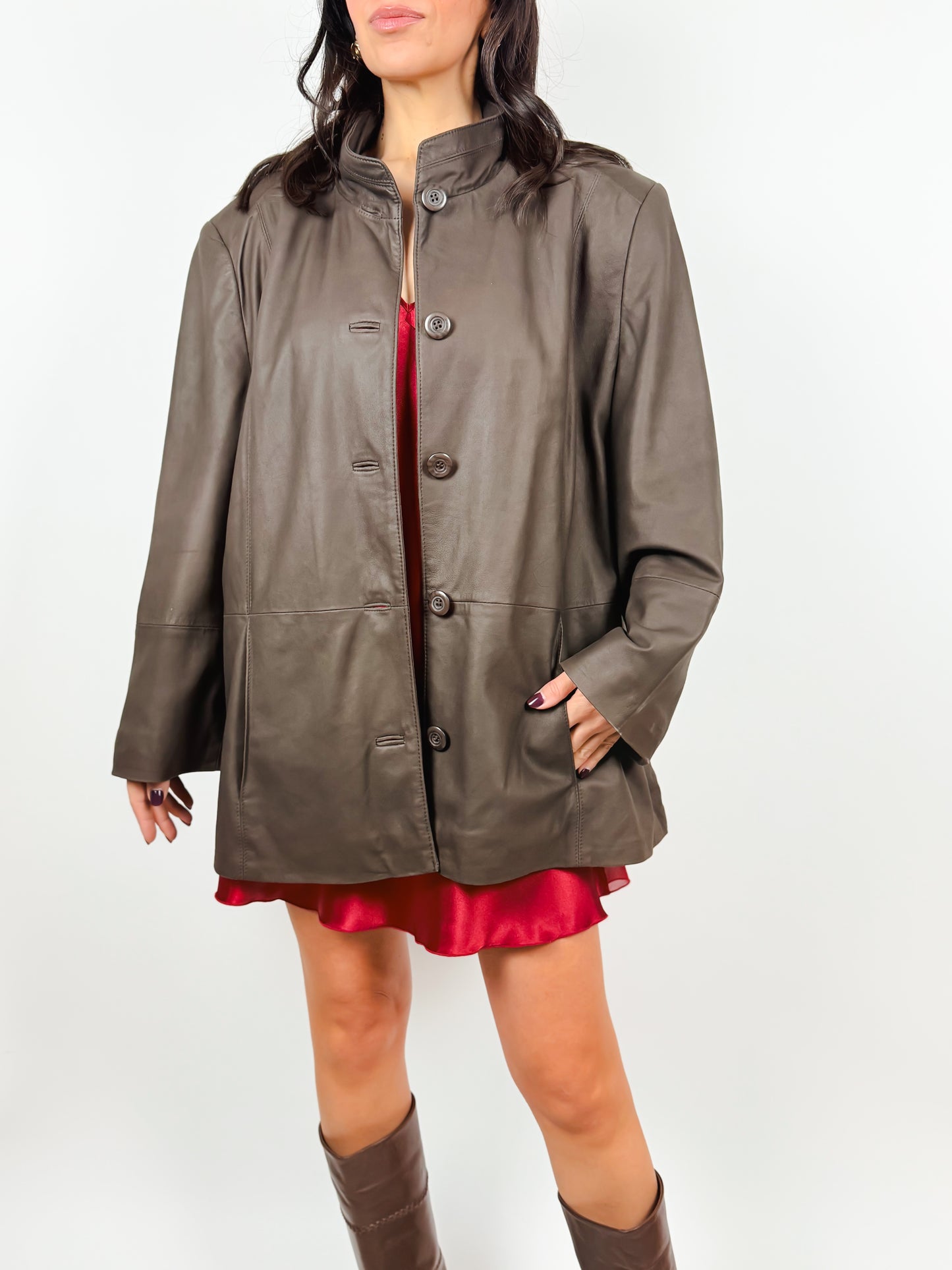 BROWN NAPPA JACKET