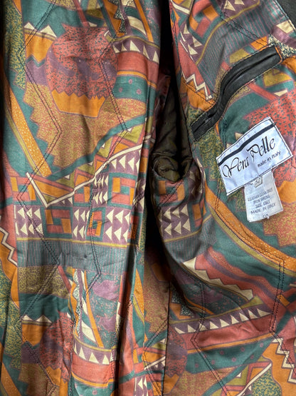 Giaccone Uomo Vera Pelle Scamosciata Verde Vintage Made in Italy