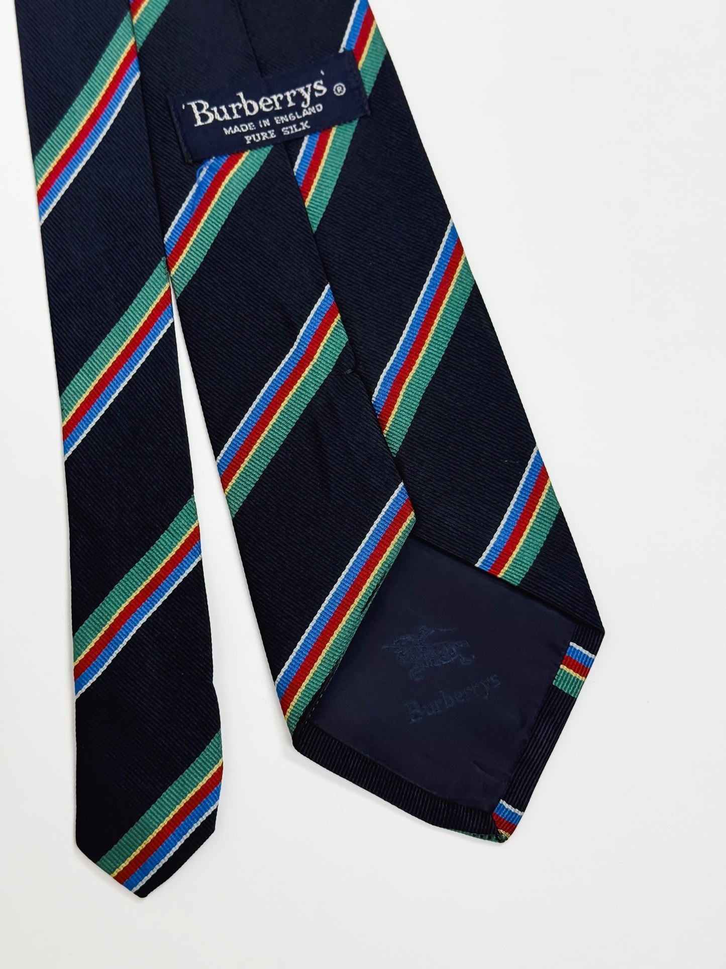 Cravatta Vintage Burberrys Made in England - Seta a Fantasia Regimental