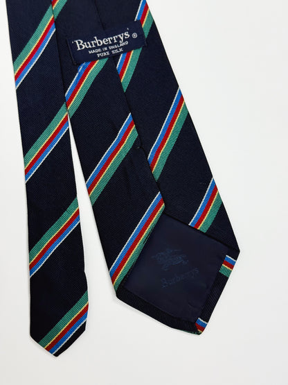 Cravatta Vintage Burberrys Made in England - Seta a Fantasia Regimental